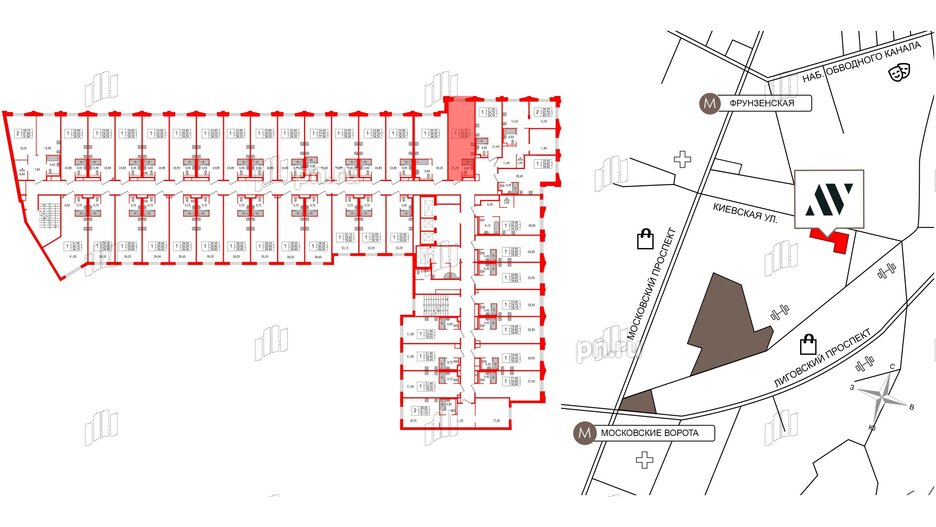 Апартаменты в ЖК Moskovsky Avenir, студия, 35.3 м², 5 этаж