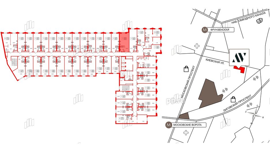 Апартаменты в ЖК Moskovsky Avenir, студия, 36 м², 5 этаж