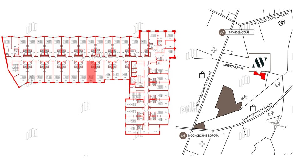 Апартаменты в ЖК Moskovsky Avenir, студия, 29.9 м², 9 этаж