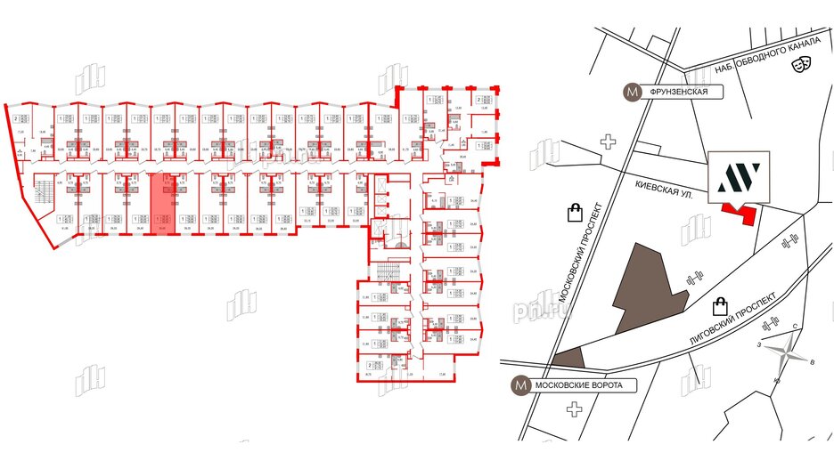 Апартаменты в ЖК Moskovsky Avenir, студия, 30 м², 9 этаж