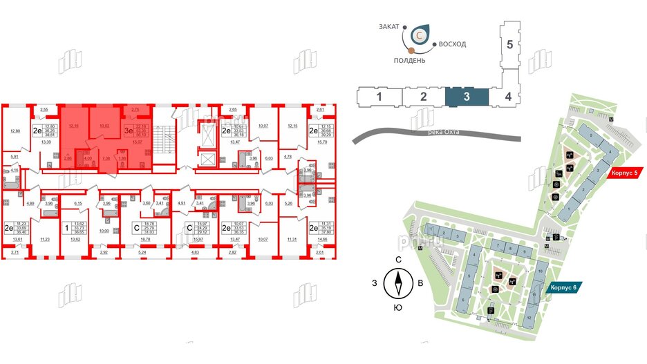 Квартира в ЖК ЦДС Мурино Space, 2 комнатная, 53.35 м², 16 этаж