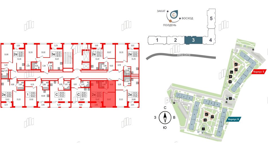 Квартира в ЖК ЦДС Мурино Space, 1 комнатная, 33.53 м², 17 этаж