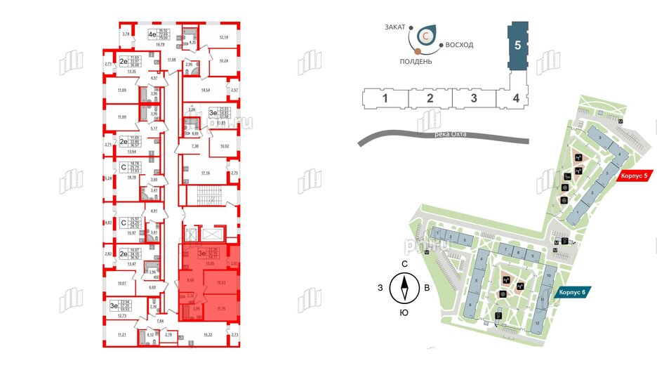 Квартира в ЖК ЦДС Мурино Space, 2 комнатная, 52.1 м², 17 этаж