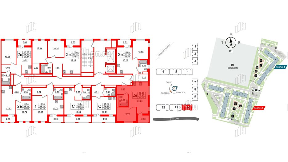 Квартира в ЖК ЦДС Мурино Space, 1 комнатная, 37.93 м², 14 этаж