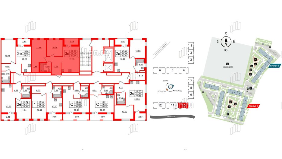 Квартира в ЖК ЦДС Мурино Space, 2 комнатная, 54.18 м², 11 этаж