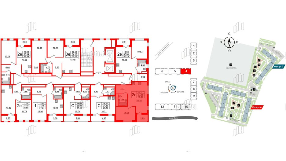 Квартира в ЖК ЦДС Мурино Space, 1 комнатная, 37.93 м², 14 этаж