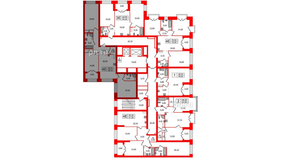 Квартира в ЖК Наука, 3 комнатная, 98.4 м², 12 этаж