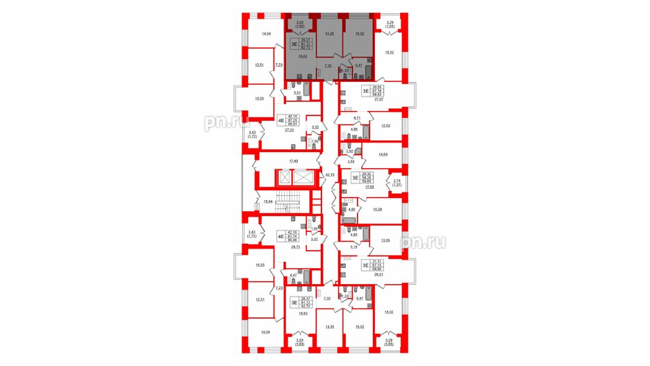 Квартира в ЖК Наука, 2 комнатная, 62.72 м², 5 этаж