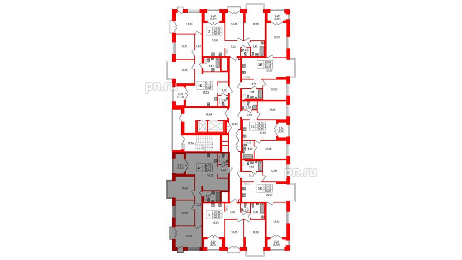 Квартира в ЖК Наука, 3 комнатная, 89.46 м², 8 этаж