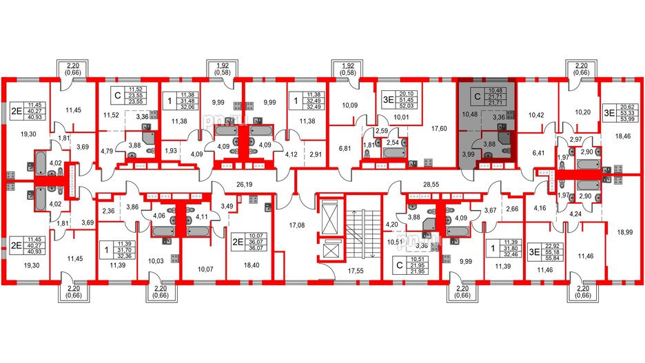 Квартира в ЖК Невская долина, студия, 21.71 м², 3 этаж