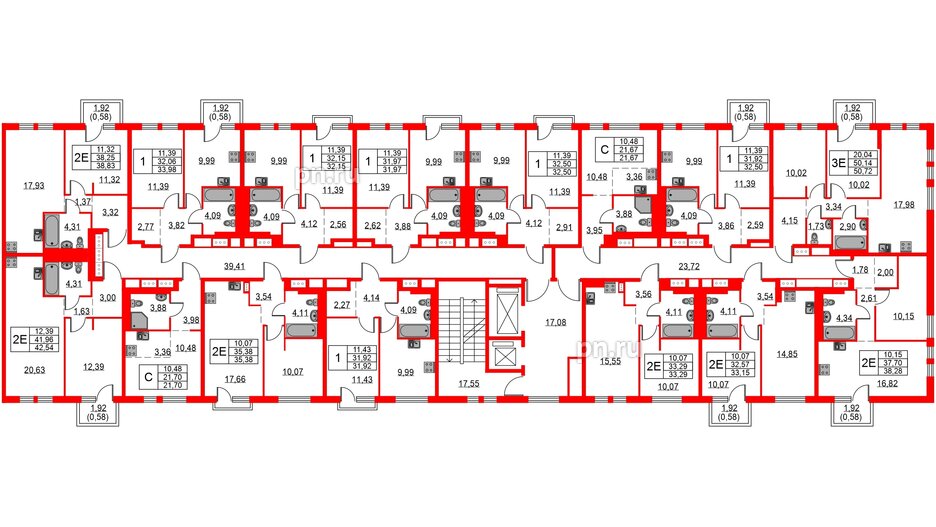 Квартира в ЖК Невская долина, 1 комнатная, 42.54 м², 10 этаж