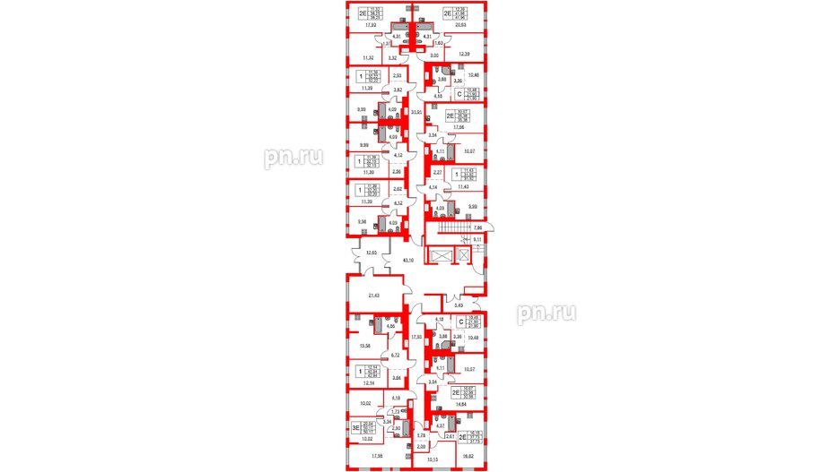 Квартира в ЖК Невская долина, 1 комнатная, 37.73 м², 1 этаж