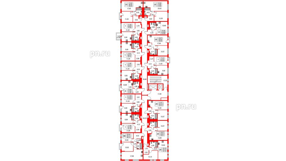 Квартира в ЖК Невская долина, 1 комнатная, 41.96 м², 12 этаж