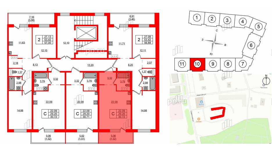 Квартира в ЖК Невский Берег, студия, 30.72 м², 5 этаж