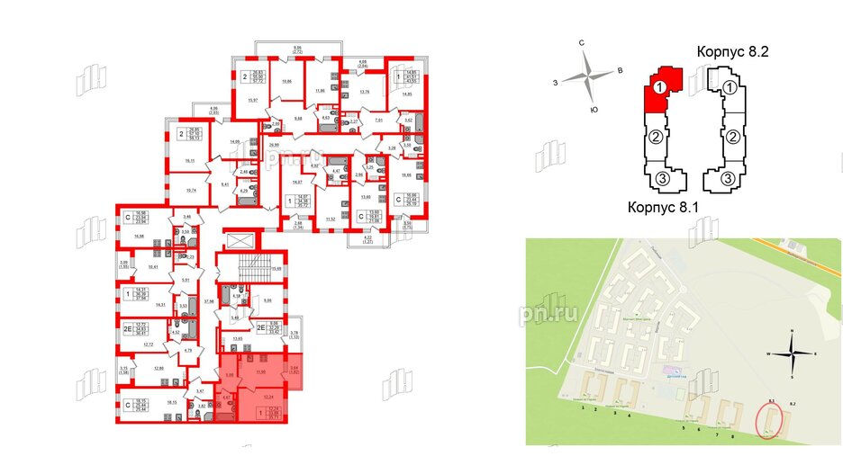 Квартира в ЖК Новая история, 1 комнатная, 35.71 м², 4 этаж