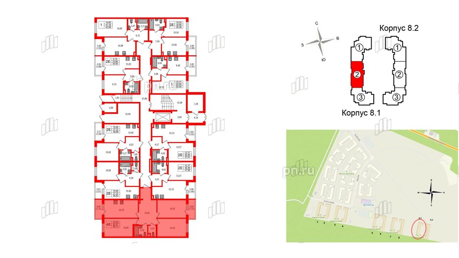 Квартира в ЖК Новая история, 3 комнатная, 86.12 м², 1 этаж