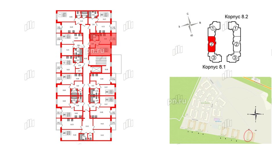 Квартира в ЖК Новая история, 1 комнатная, 34.66 м², 2 этаж