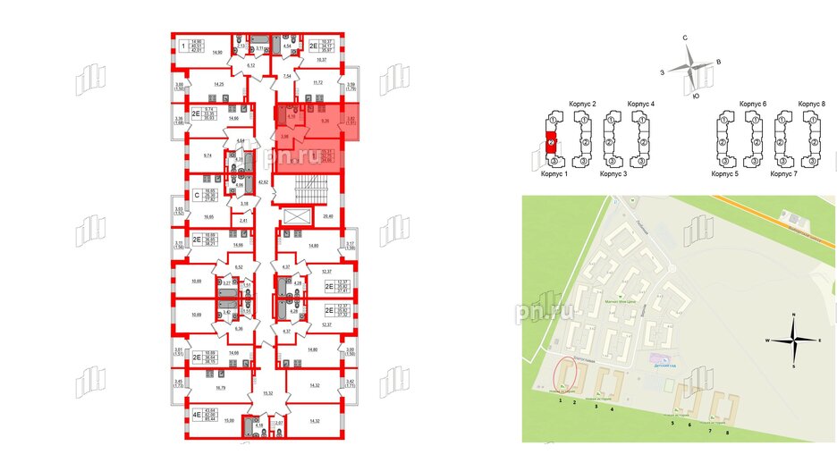 Квартира в ЖК Новая история, 1 комнатная, 34.66 м², 4 этаж