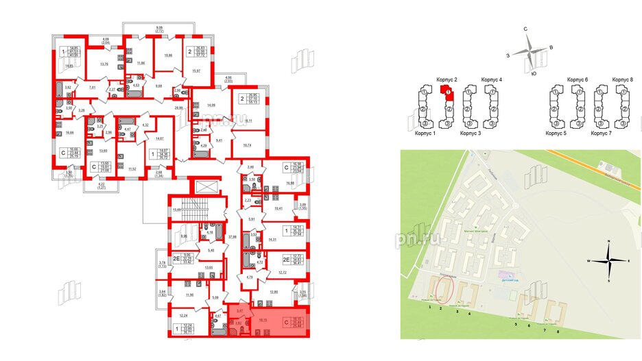 Квартира в ЖК Новая история, студия, 25.44 м², 2 этаж