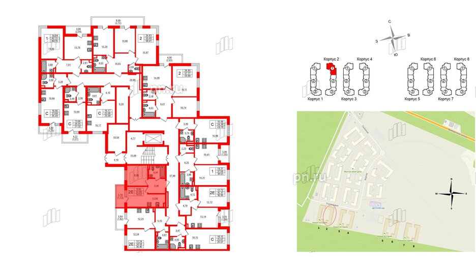 Квартира в ЖК Новая история, 1 комнатная, 34.02 м², 1 этаж