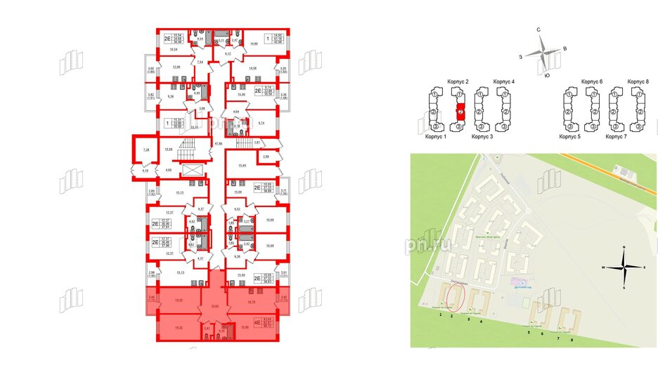 Квартира в ЖК Новая история, 3 комнатная, 86.12 м², 1 этаж