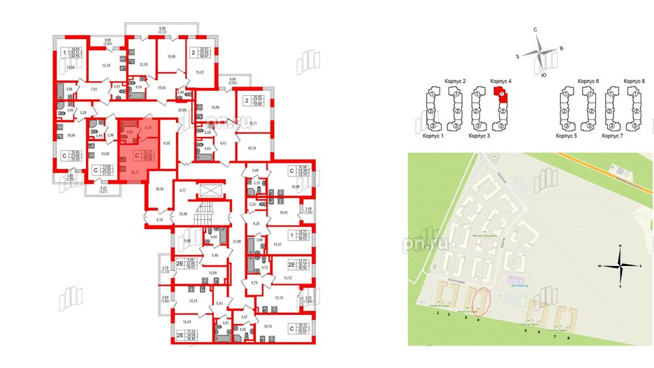 Квартира в ЖК Новая история, студия, 25.08 м², 1 этаж