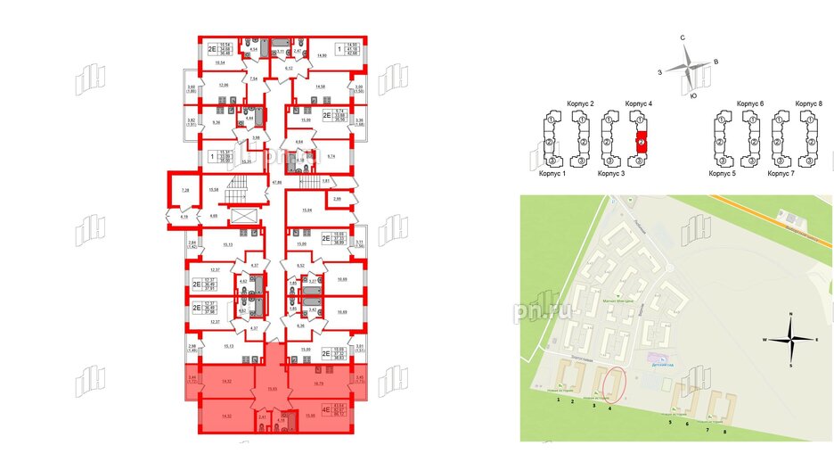 Квартира в ЖК Новая история, 3 комнатная, 86.12 м², 1 этаж