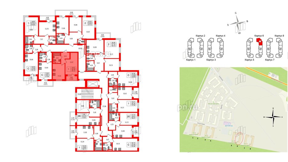 Квартира в ЖК Новая история, 1 комнатная, 35.72 м², 3 этаж