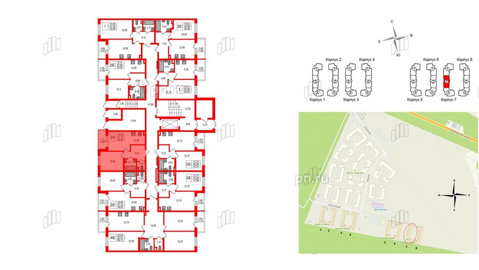 Квартира в ЖК Новая история, 1 комнатная, 38.89 м², 1 этаж