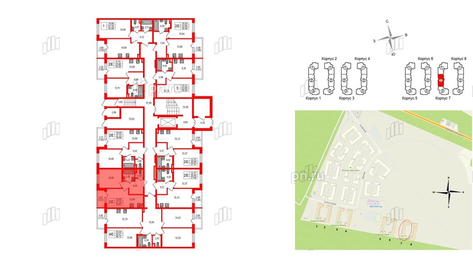 Квартира в ЖК Новая история, 1 комнатная, 38.83 м², 1 этаж