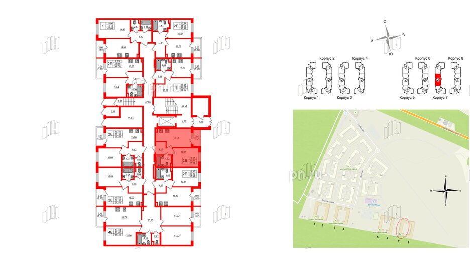 Квартира в ЖК Новая история, 1 комнатная, 37.91 м², 1 этаж