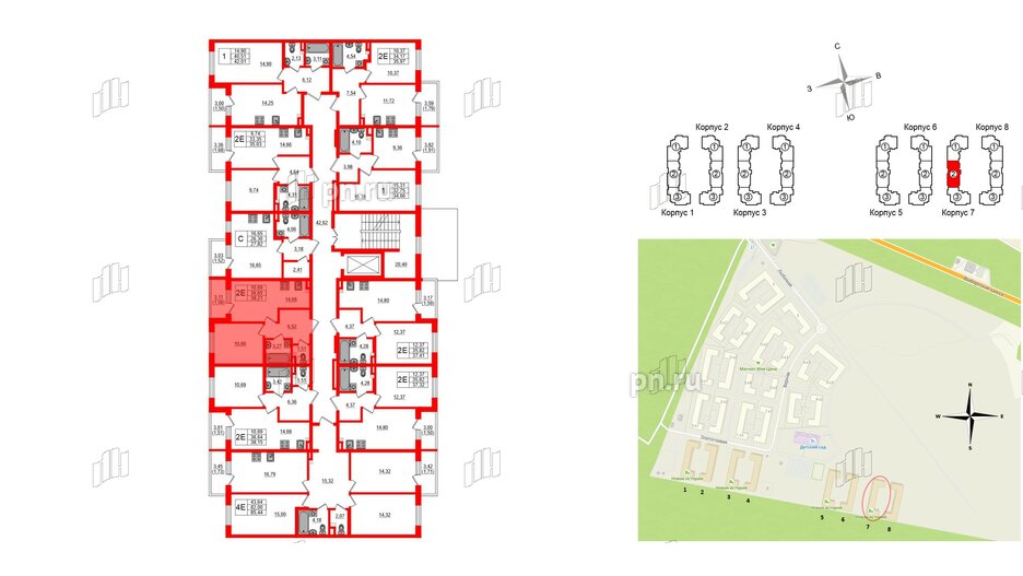 Квартира в ЖК Новая история, 1 комнатная, 38.21 м², 2 этаж