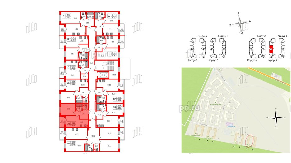 Квартира в ЖК Новая история, 1 комнатная, 38.15 м², 2 этаж