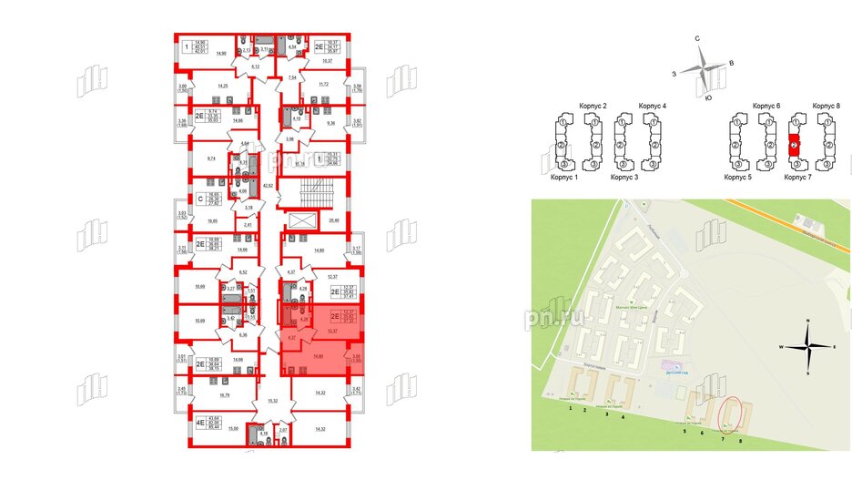 Квартира в ЖК Новая история, 1 комнатная, 37.32 м², 3 этаж