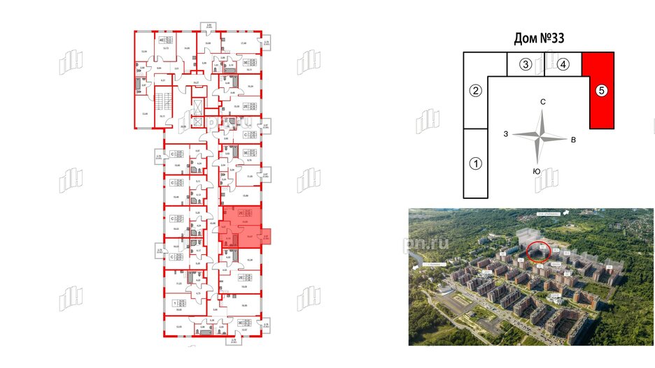 Квартира в ЖК Новое Колпино, 1 комнатная, 33.78 м², 3 этаж