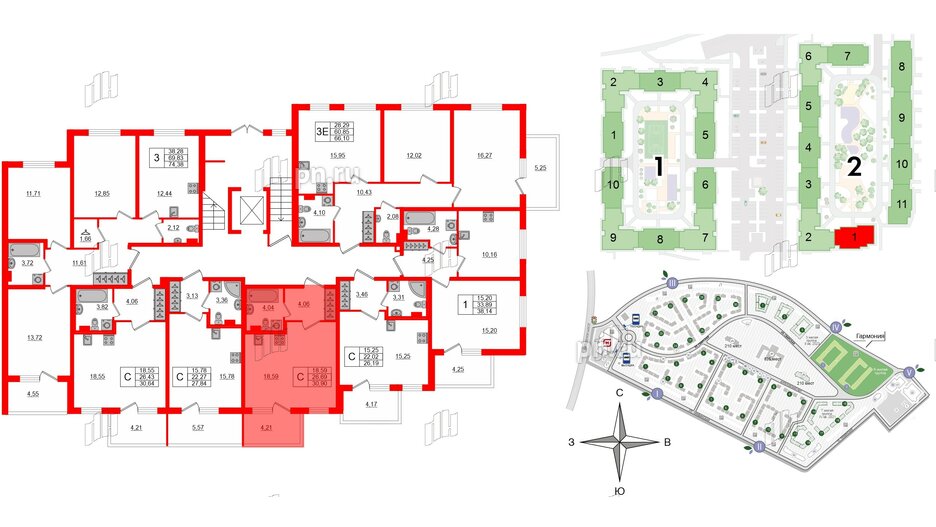 Квартира в ЖК «Новое Сертолово», студия, 26.69 м², 1 этаж