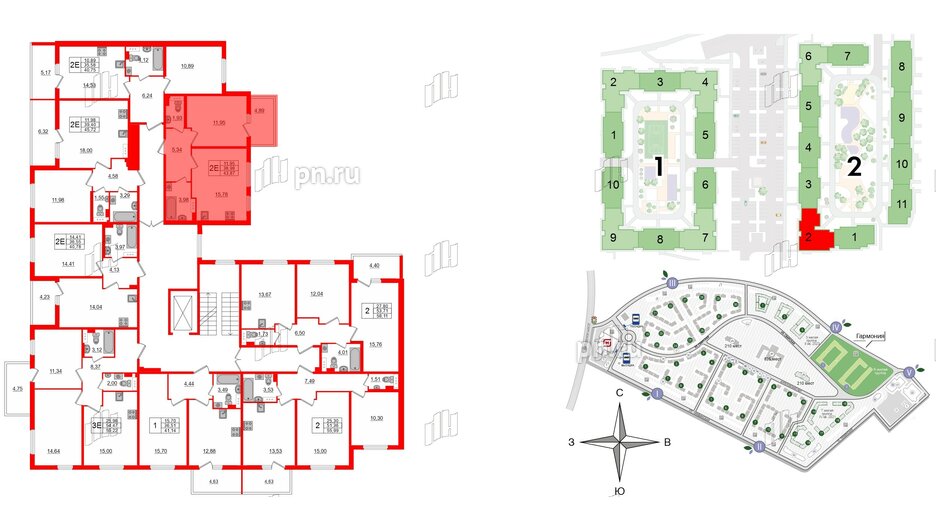 Квартира в ЖК «Новое Сертолово», 1 комнатная, 38.98 м², 5 этаж