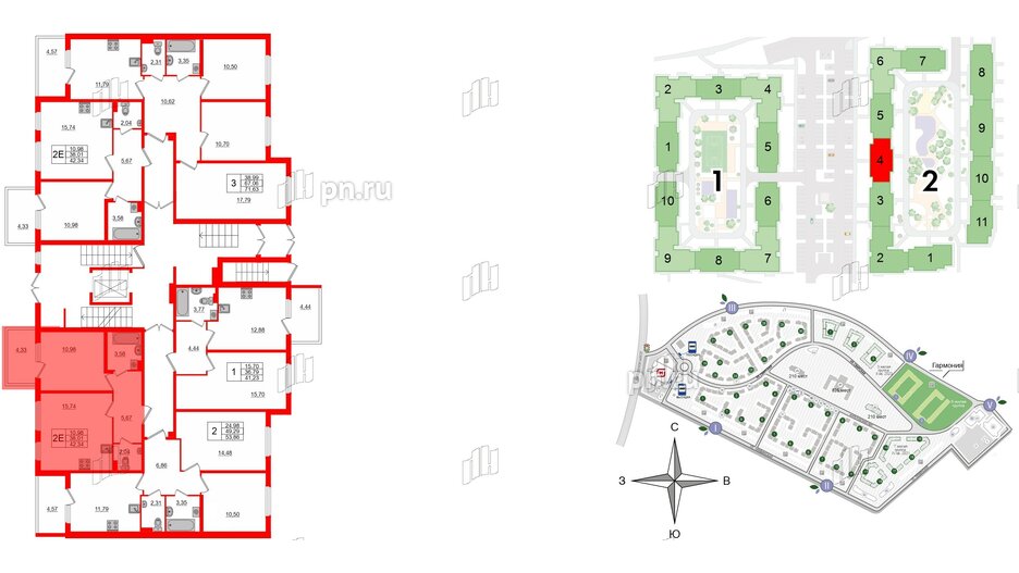 Квартира в ЖК «Новое Сертолово», 1 комнатная, 38.01 м², 1 этаж