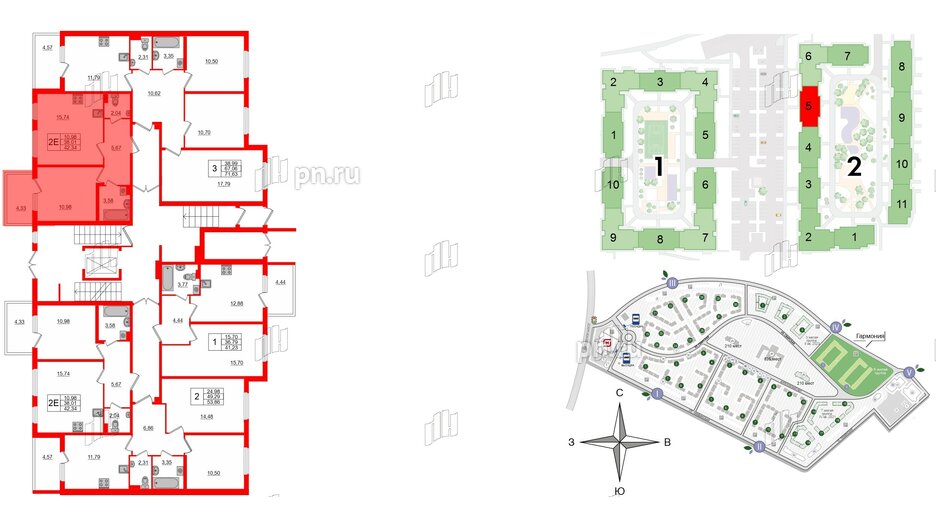 Квартира в ЖК «Новое Сертолово», 1 комнатная, 38.01 м², 1 этаж