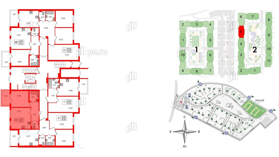 Квартира в ЖК «Новое Сертолово», 1 комнатная, 38.01 м², 1 этаж