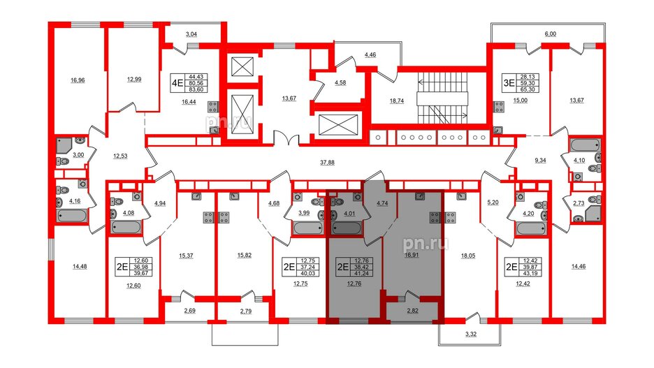 Квартира в ЖК ЦДС Новосаратовка «Город первых», 1 комнатная, 41.24 м², 8 этаж