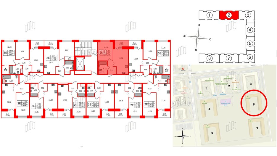 Квартира в ЖК Квартал Уютный, 1 комнатная, 35.58 м², 8 этаж