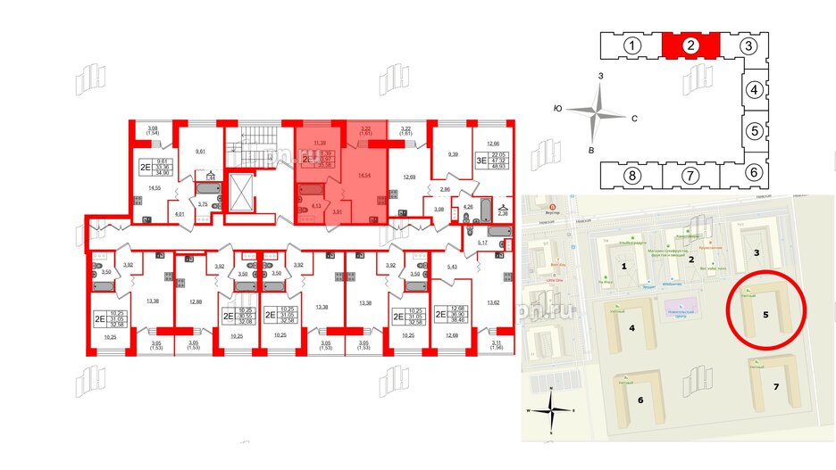 Квартира в ЖК Квартал Уютный, 1 комнатная, 35.58 м², 9 этаж