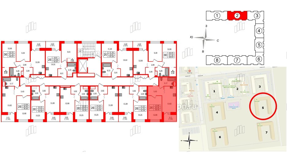 Квартира в ЖК Квартал Уютный, 1 комнатная, 38.46 м², 7 этаж