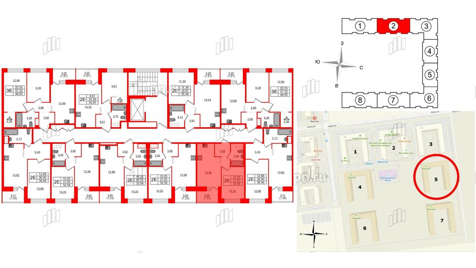 Квартира в ЖК Квартал Уютный, 1 комнатная, 32.58 м², 5 этаж