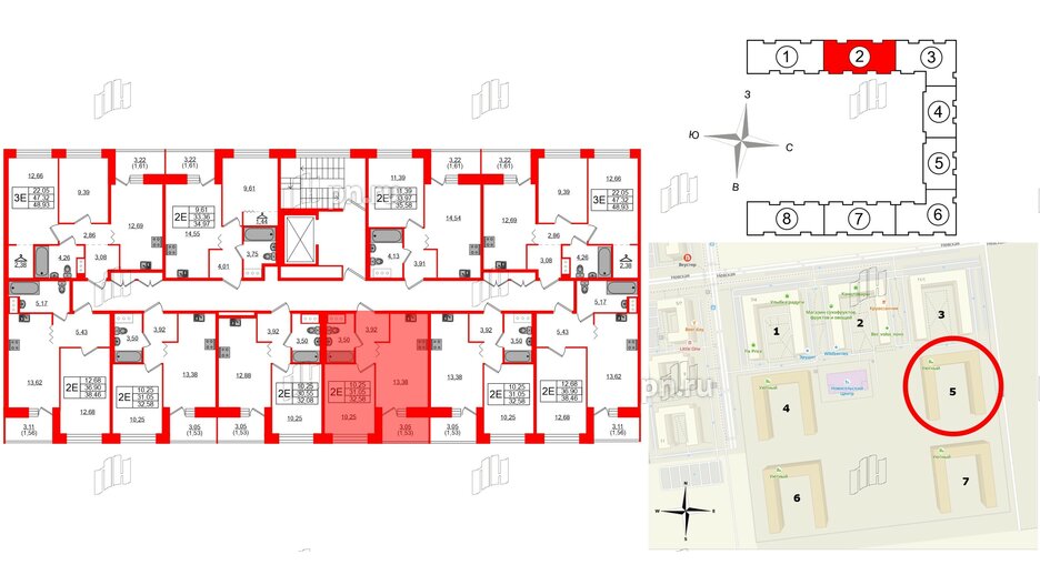 Квартира в ЖК Квартал Уютный, 1 комнатная, 32.58 м², 5 этаж