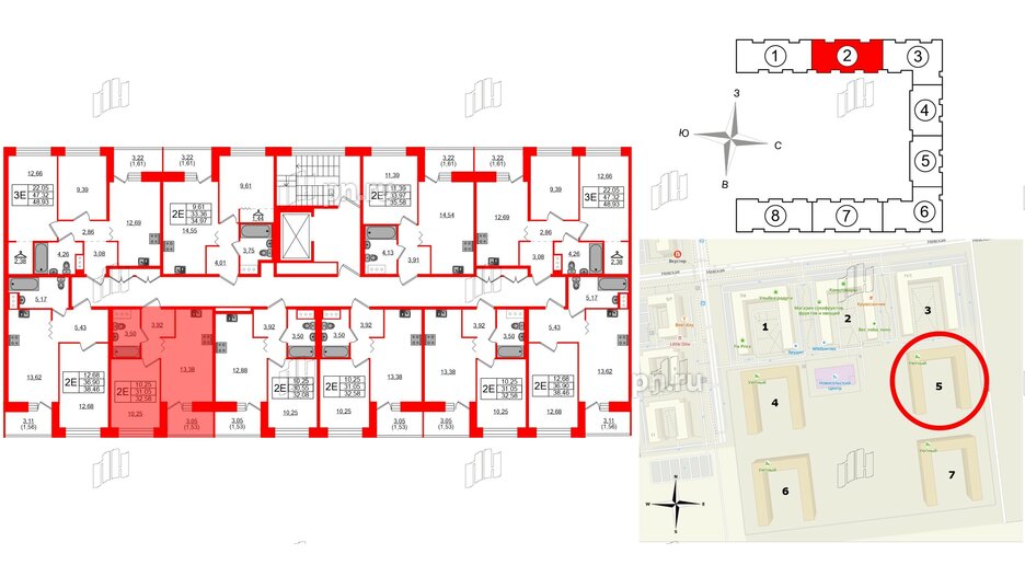 Квартира в ЖК Квартал Уютный, 1 комнатная, 32.58 м², 7 этаж