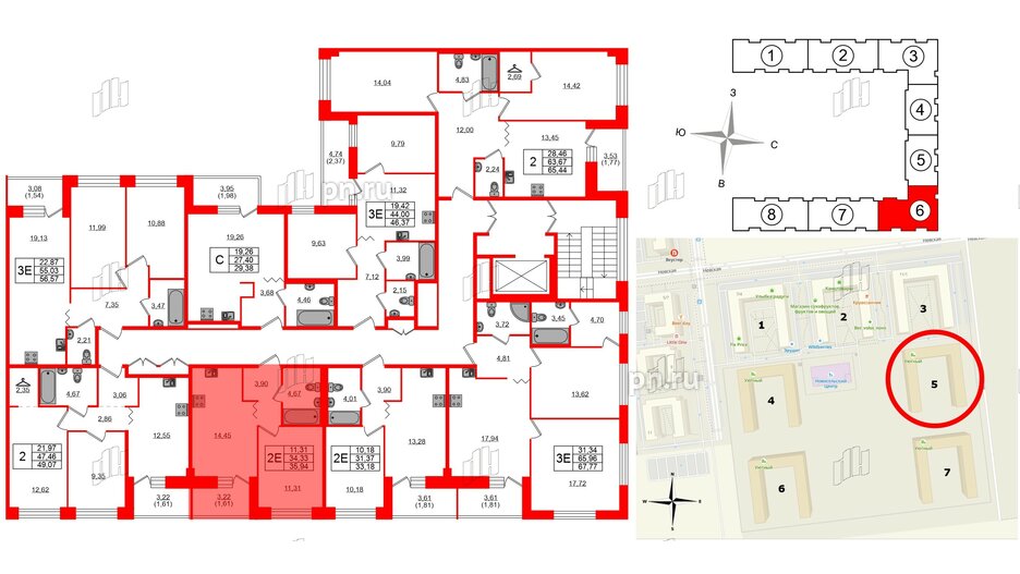 Квартира в ЖК Квартал Уютный, 1 комнатная, 35.94 м², 2 этаж