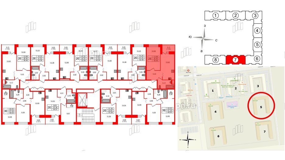 Квартира в ЖК Квартал Уютный, 1 комнатная, 38.46 м², 4 этаж