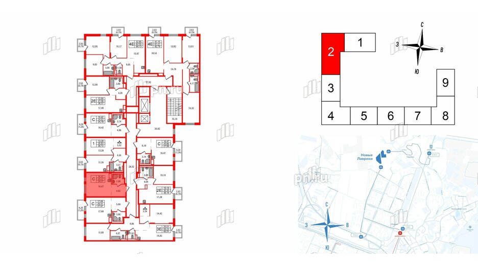 Квартира в ЖК Новые Лаврики, студия, 24.37 м², 11 этаж